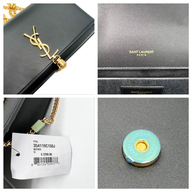 Saint Laurent Monogram Kate Medium Chain Tassel Black Leather Shoulder Bag