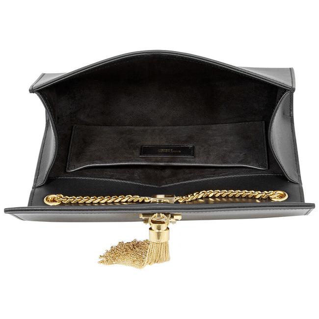 Saint Laurent Monogram Kate Medium Chain Tassel Black Leather Shoulder Bag