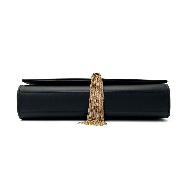 Saint Laurent Monogram Kate Medium Chain Tassel Black Leather Shoulder Bag