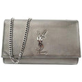 Saint Laurent Monogram Kate Medium Metallic Black Leather Shoulder Bag