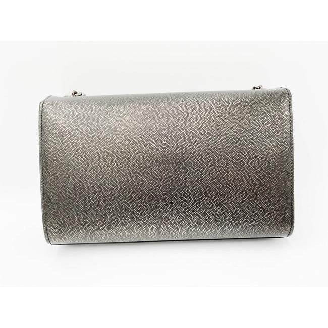 Saint Laurent Monogram Kate Medium Metallic Black Leather Shoulder Bag