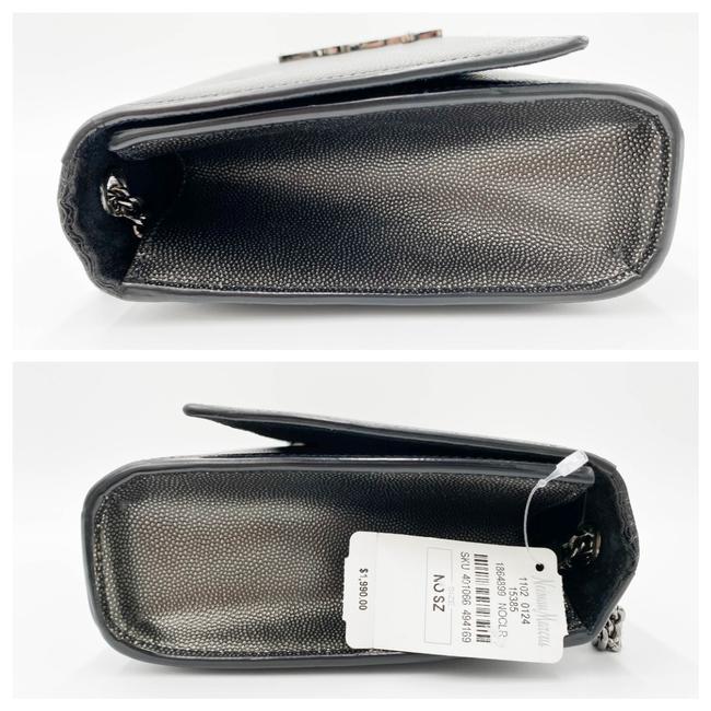 Saint Laurent Monogram Kate Medium Metallic Black Leather Shoulder Bag