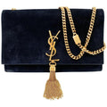 Saint Laurent Monogram Kate Medium Tassel Black Suede Leather Shoulder Bag