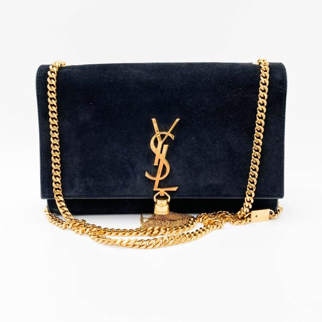 Saint Laurent Monogram Kate Medium Tassel Black Suede Leather Shoulder Bag