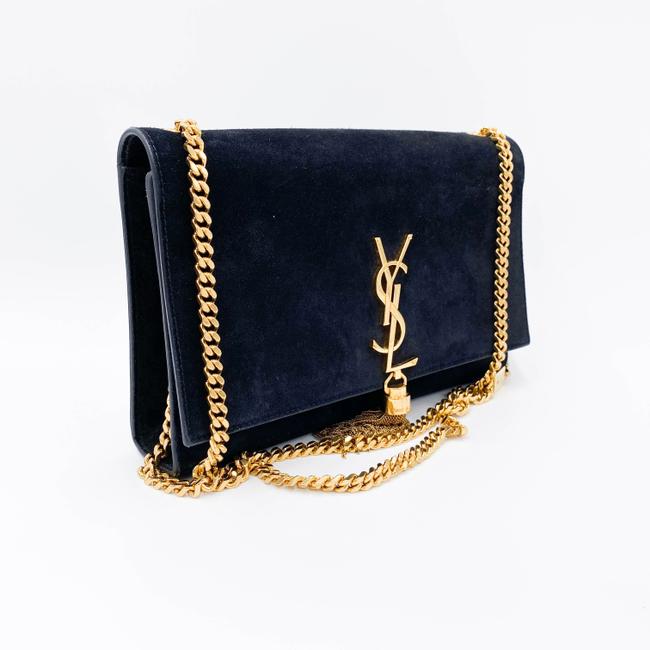 Saint Laurent Monogram Kate Medium Tassel Black Suede Leather Shoulder Bag