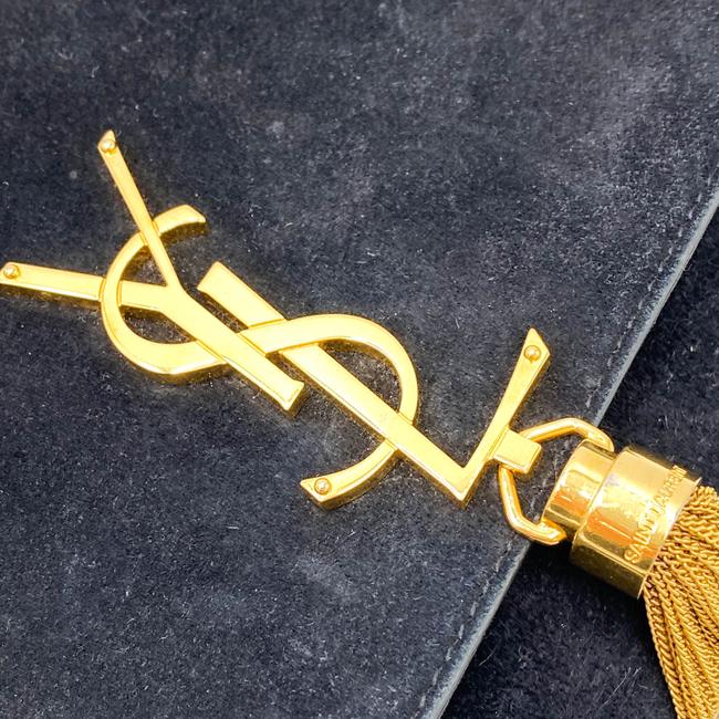 Saint Laurent Monogram Kate Medium Tassel Black Suede Leather Shoulder Bag