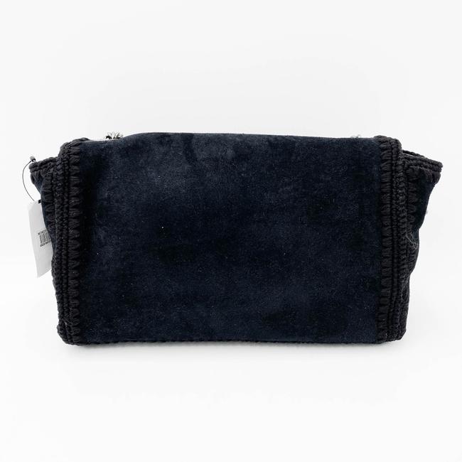 Saint Laurent Monogram Kate Medium Whipstitch Black Suede Leather Shoulder Bag