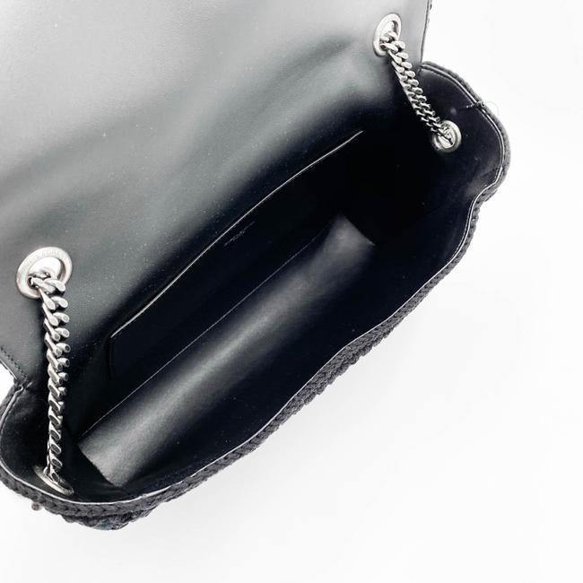 Saint Laurent Monogram Kate Medium Whipstitch Black Suede Leather Shoulder Bag