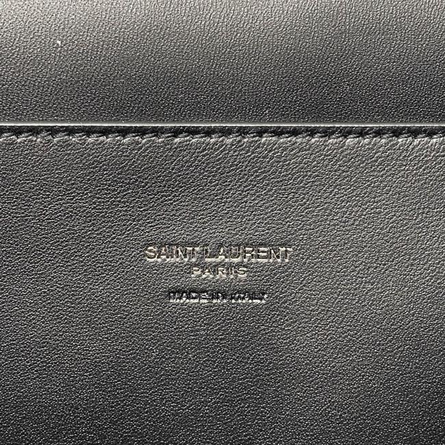 Saint Laurent Monogram Kate Medium Whipstitch Black Suede Leather Shoulder Bag