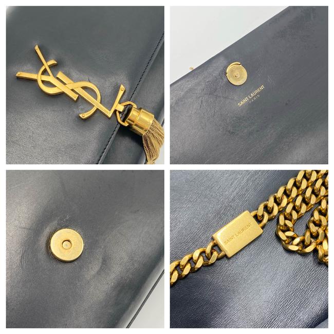 Saint Laurent Monogram Kate Medium with Tassel In Smooth Black Leather Cross Body Bag