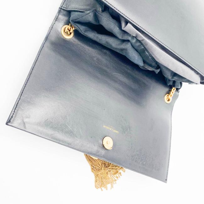Saint Laurent Monogram Kate Medium with Tassel In Smooth Black Leather Cross Body Bag