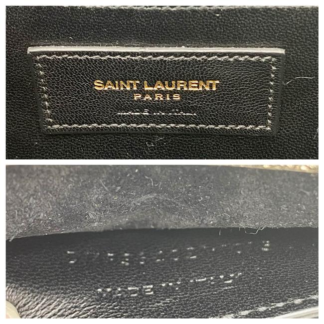 Saint Laurent Monogram Kate Metallic Calfskin Medium Classic Satchel Platine Silver Leather Shoulder Bag