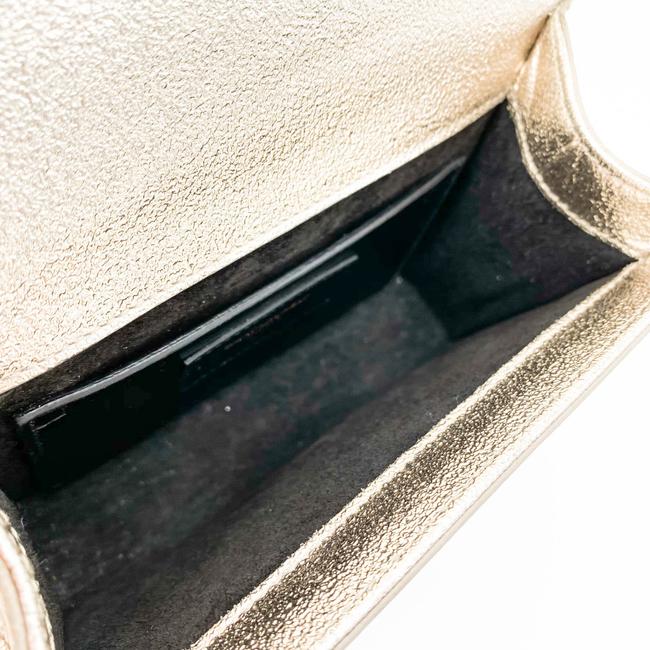 Saint Laurent Monogram Kate Metallic Calfskin Small Classic Satchel Pale Gold Silver Leather Shoulder Bag