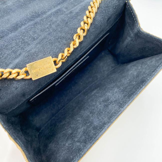 Saint Laurent Monogram Kate Metallic Calfskin Small Classic Tassel Satchel Gold Leather Shoulder Bag