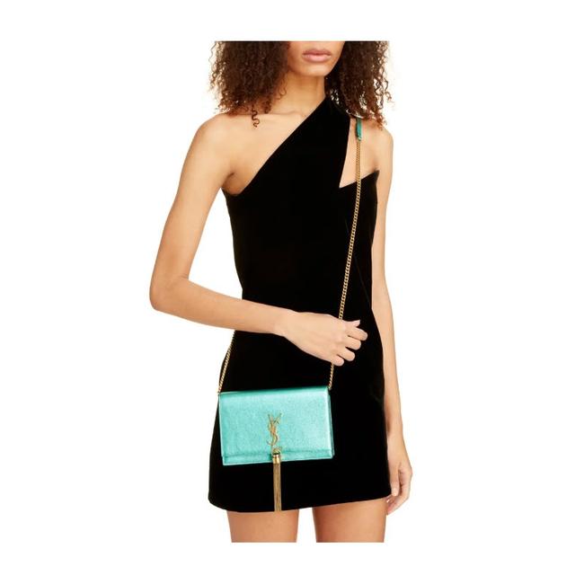 Saint Laurent Monogram Kate Monogram Tassel Metallic Chlorophylle Green Leather Cross Body Bag