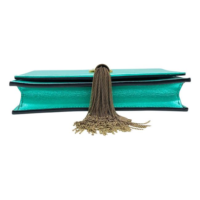 Saint Laurent Monogram Kate Monogram Tassel Metallic Chlorophylle Green Leather Cross Body Bag