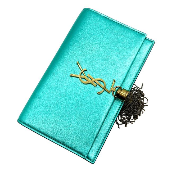 Saint Laurent Monogram Kate Monogram Tassel Metallic Chlorophylle Green Leather Cross Body Bag