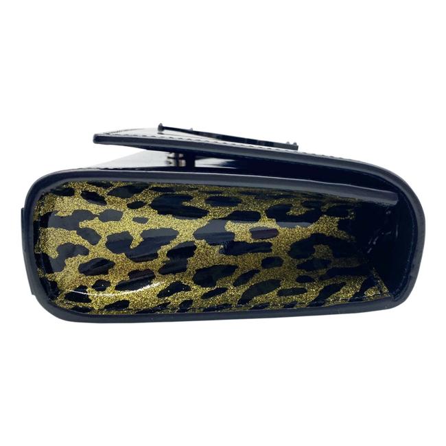 Saint Laurent Monogram Kate Shoulder Glitter Leopard Black Patent Leather Cross Body Bag