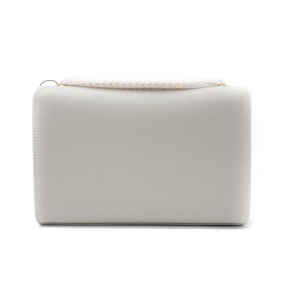 Saint Laurent Monogram Kate Small Crema Soft Monogram Chain Ghw White Leather Cross Body Bag