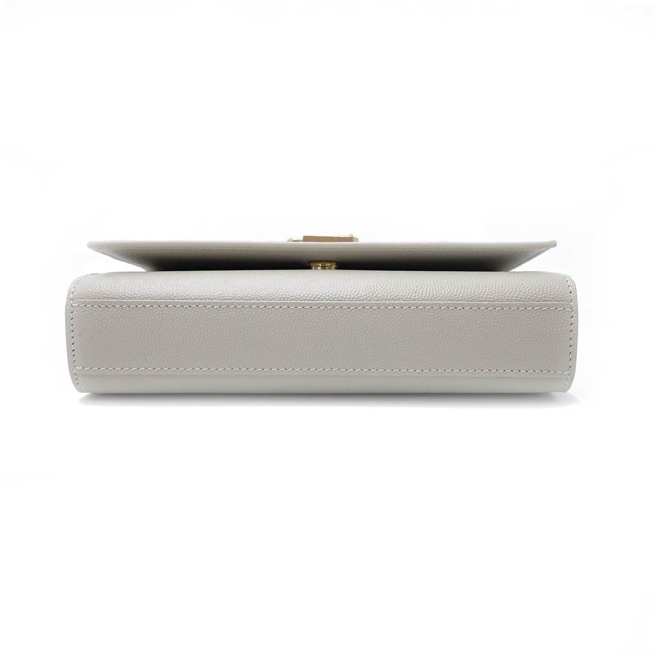 Saint Laurent Monogram Kate Small Crema Soft Monogram Chain Ghw White Leather Cross Body Bag