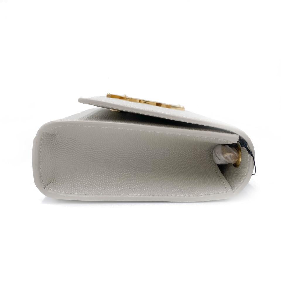 Saint Laurent Monogram Kate Small Crema Soft Monogram Chain Ghw White Leather Cross Body Bag