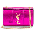 Saint Laurent Monogram Kate Small Metallic Ayers Pink Leather Shoulder Bag