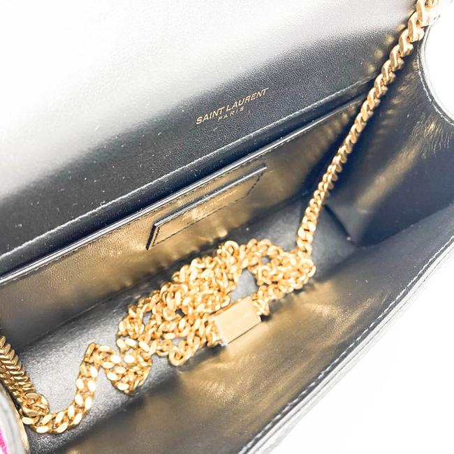 Saint Laurent Monogram Kate Small Metallic Ayers Pink Leather Shoulder Bag