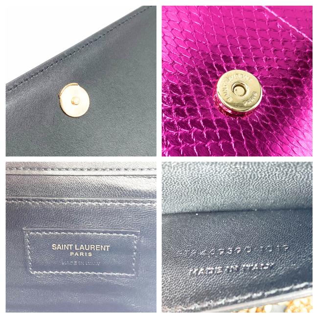 Saint Laurent Monogram Kate Small Metallic Ayers Pink Leather Shoulder Bag