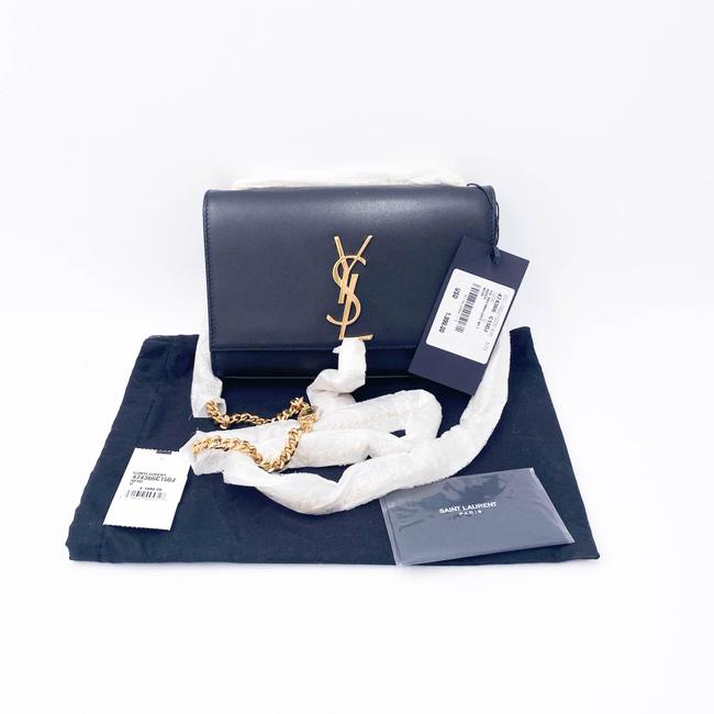 Saint Laurent Monogram Kate Small Smooth Tassel On Chain Black Calfskin Leather Shoulder Bag
