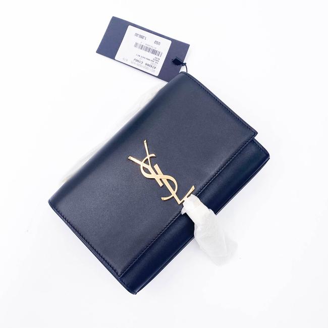 Saint Laurent Monogram Kate Small Smooth Tassel On Chain Black Calfskin Leather Shoulder Bag