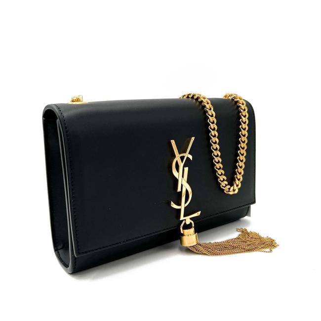 Saint Laurent Monogram Kate Small Tassel Black Leather Shoulder Bag