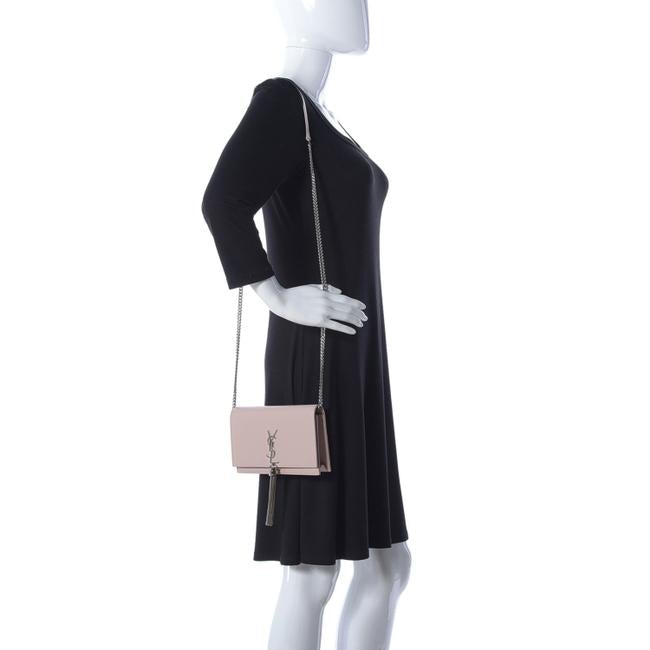 Saint Laurent Monogram Kate Smooth Classic Tassel Woc Marble Pink Calfskin Leather Shoulder Bag