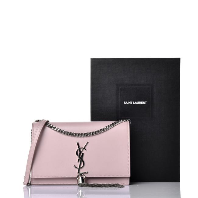 Saint Laurent Monogram Kate Smooth Classic Tassel Woc Marble Pink Calfskin Leather Shoulder Bag