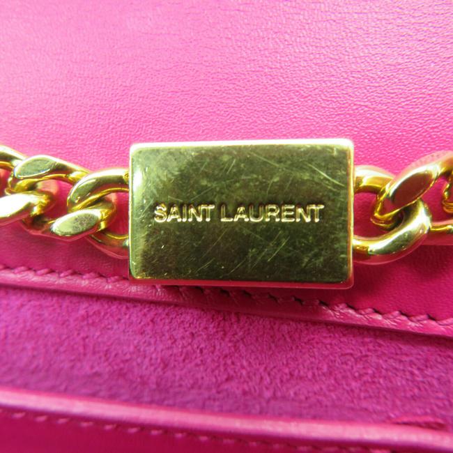 Saint Laurent Monogram Kate Smooth Medium Classic Tassel Fuchsia Pink Calfskin Leather Shoulder Bag