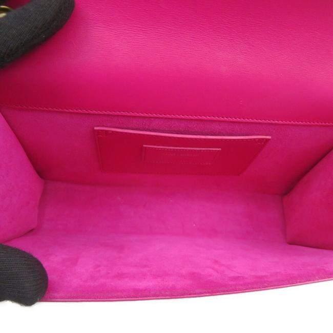 Saint Laurent Monogram Kate Smooth Medium Classic Tassel Fuchsia Pink Calfskin Leather Shoulder Bag