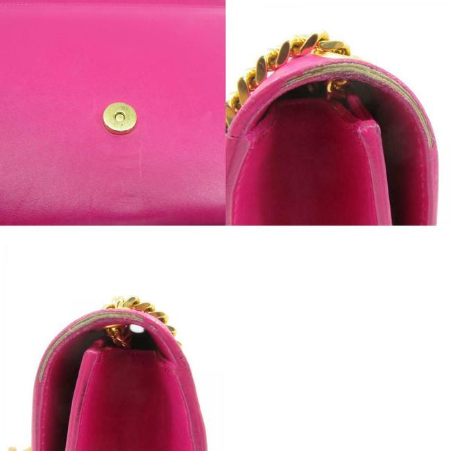 Saint Laurent Monogram Kate Smooth Medium Classic Tassel Fuchsia Pink Calfskin Leather Shoulder Bag