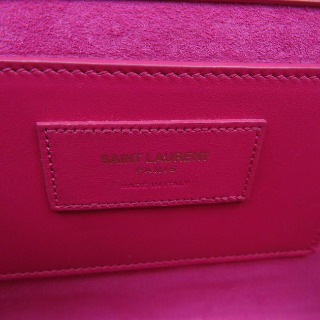 Saint Laurent Monogram Kate Smooth Medium Classic Tassel Fuchsia Pink Calfskin Leather Shoulder Bag