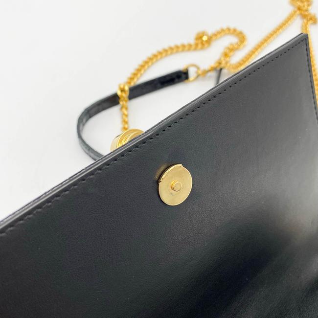 Saint Laurent Monogram Kate Wallet on Chain Crocodile Embossed Tassel Black Patent Leather Cross Body Bag