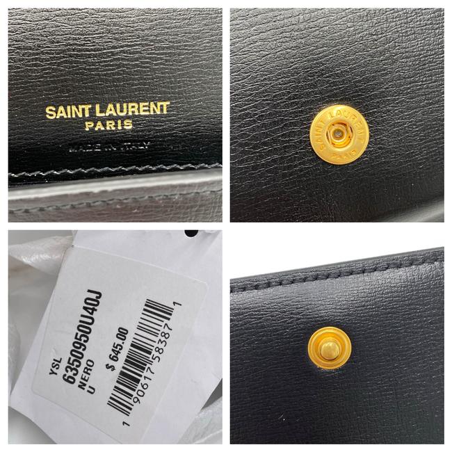 Saint Laurent Monogram Kate Ysl Phone Holder with Strap In Smooth Black Leather Cross Body Bag