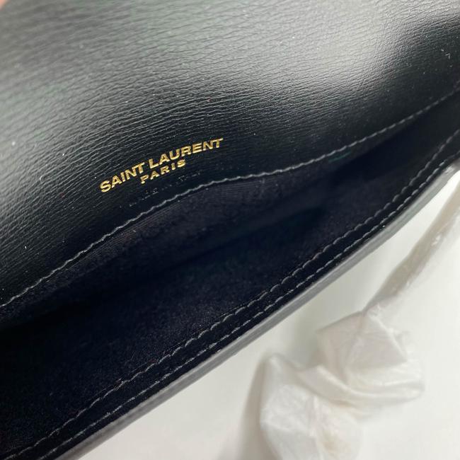 Saint Laurent Monogram Kate Ysl Phone Holder with Strap In Smooth Black Leather Cross Body Bag