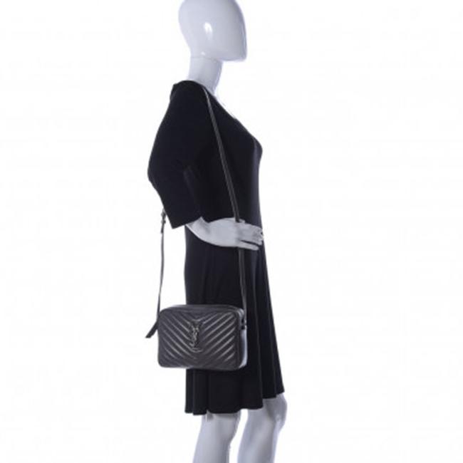 Saint Laurent Monogram Lou Camera Calfskin Matelasse Asphalt Grey Leather Shoulder Bag