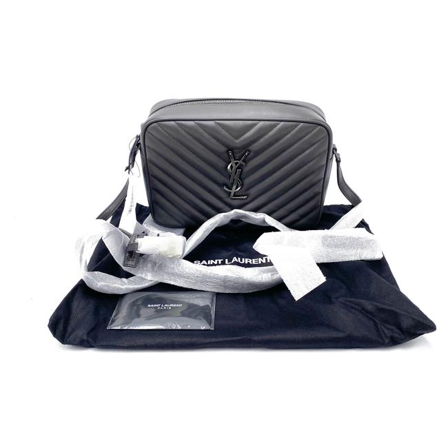 Saint Laurent Monogram Lou Camera Calfskin Matelasse Asphalt Grey Leather Shoulder Bag