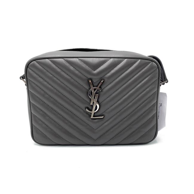 Saint Laurent Monogram Lou Camera Calfskin Matelasse Asphalt Grey Leather Shoulder Bag