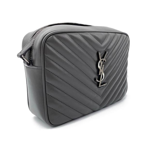 Saint Laurent Monogram Lou Camera Calfskin Matelasse Asphalt Grey Leather Shoulder Bag