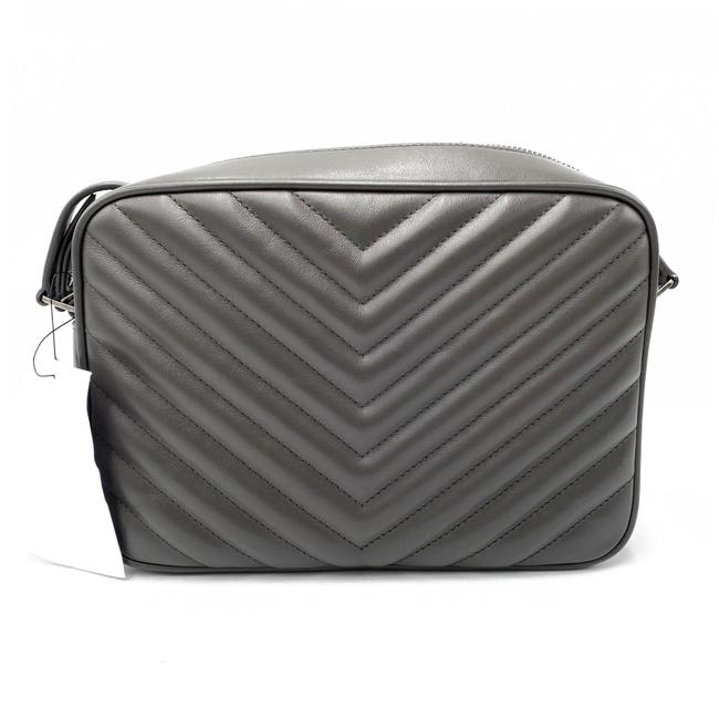 Saint Laurent Monogram Lou Camera Calfskin Matelasse Asphalt Grey Leather Shoulder Bag
