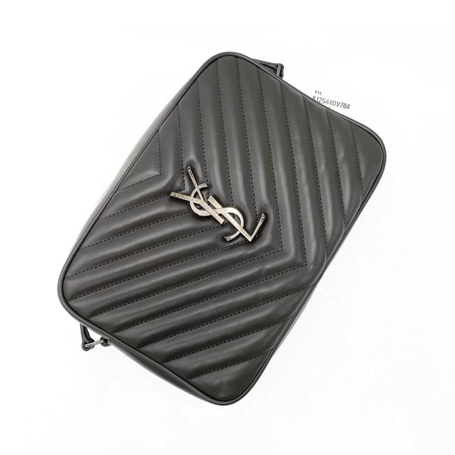 Saint Laurent Monogram Lou Camera Calfskin Matelasse Asphalt Grey Leather Shoulder Bag