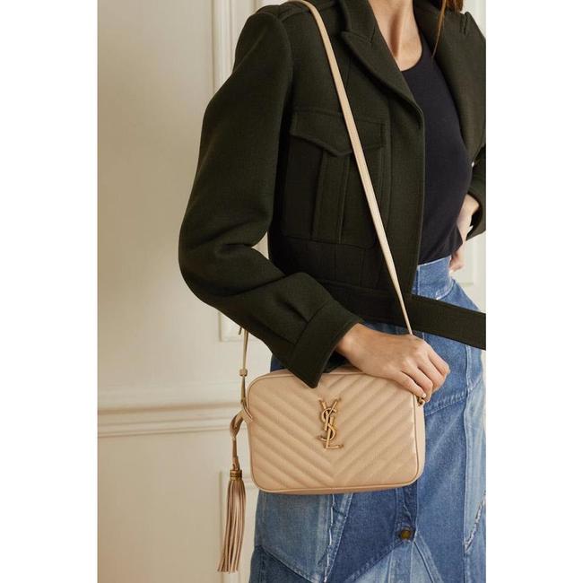 Saint Laurent Monogram Lou Camera Calfskin Matelasse Beige Leather Cross Body Bag