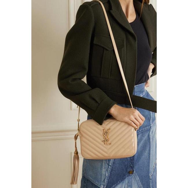 Saint Laurent Monogram Lou Camera Calfskin Matelasse Beige Leather Cross Body Bag