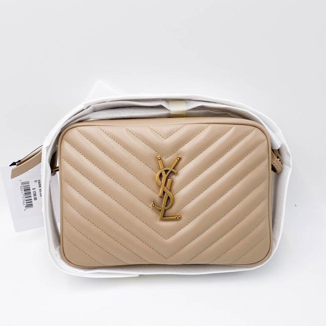 Saint Laurent Monogram Lou Camera Calfskin Matelasse Beige Leather Cross Body Bag