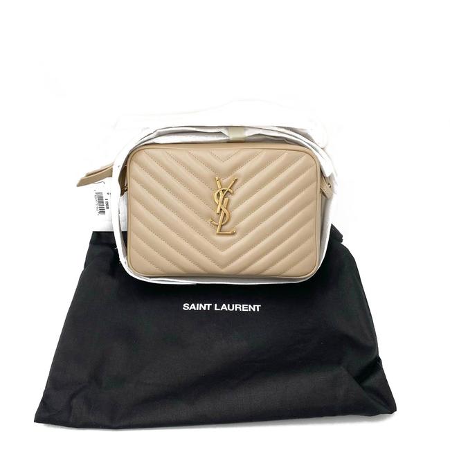 Saint Laurent Monogram Lou Camera Calfskin Matelasse Beige Leather Cross Body Bag